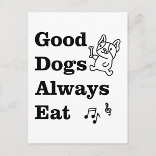 Gute Hunde essen immer GDAE Musiktheorie Postkarte