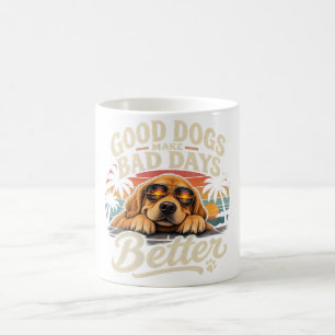 Gute Hunde machen schlechte Tage besser Retro-Tass Kaffeetasse