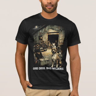 Gute Hunde Schlechter Einfluss Vintage-Hund-Grafik T-Shirt