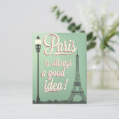 Gute Idee Paris Vintag Postkarte (Stehend Vorderseite)