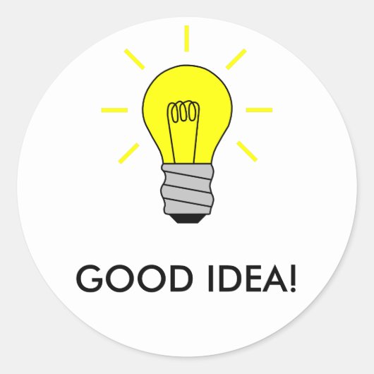 GUTE IDEE! RUNDER AUFKLEBER (Vorderseite)
