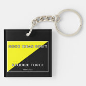 Gute Ideen erfordern nicht Kraft-Schlüsselkette Schlüsselanhänger (Rückseite)