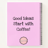 Gute Ideen starten mit Kaffee! Personalisierbar Notizblock (Rückseite)