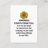 Güte Inspiration Zitat Sonnenblumenfreude Visitenkarte (Vorderseite)