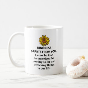 Güte Inspirierendes Zitat Sonnenblume Freundlichke Kaffeetasse