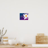 Güte ist wichtig niedliche Blume Kunst blau und li Poster (Küche)