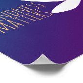 Güte ist wichtig niedliche Blume Kunst blau und li Poster (Ecke)