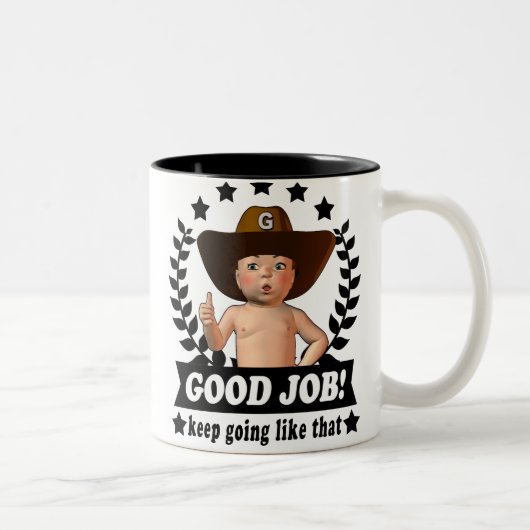 Gute Job-Baby-Tasse Zweifarbige Tasse (Rechts)