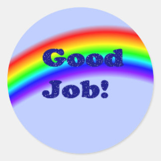 Gute Job-Regenbogen-Aufkleber, klein Runder Aufkleber