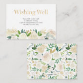 Gute Karte | Blüten in Weiß und Gold (Vorne/Hinten)