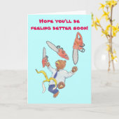 Gute Karte mit dem Juggling Bären (Gelbe Blume)