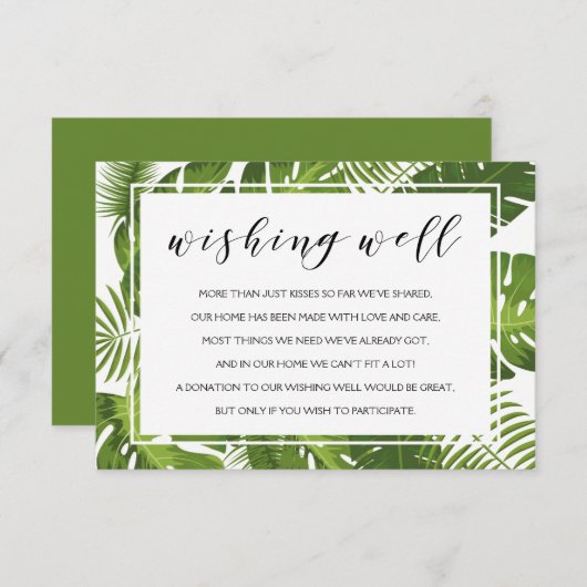 Gute Karte wünschen | elegante Tropenhochzeit (Vorne/Hinten)
