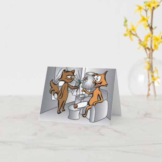 Gute Kätzchen (Loki und Mayday) Karte (Gelbe Blume)