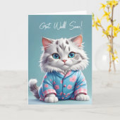 Gute Katze in Pajamas Karte (Gelbe Blume)