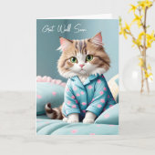 Gute Katze in Pajamas Karte (Gelbe Blume)