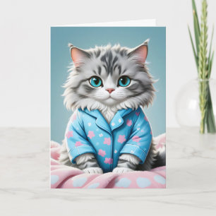 Gute Katze in Pajamas Karte