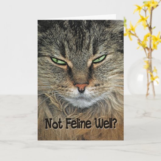Gute Katze Karte (Gelbe Blume)