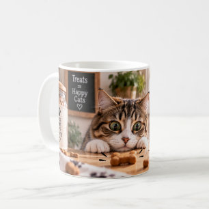 Gute Katzen bekommen Leckerlis Lustiger Katzenbech Kaffeetasse
