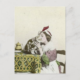 Gute Kitty Teezeit Vintage viktorianische Teeparty Postkarte