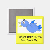 Gute kleine blaue Vögel Magnet (Vorderseite/Rückseite)