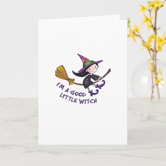 GUTE KLEINE HEXE KARTE (Gelbe Blume)