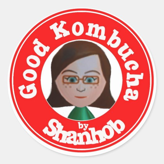 Gute Kombucha Runder Aufkleber (Vorderseite)