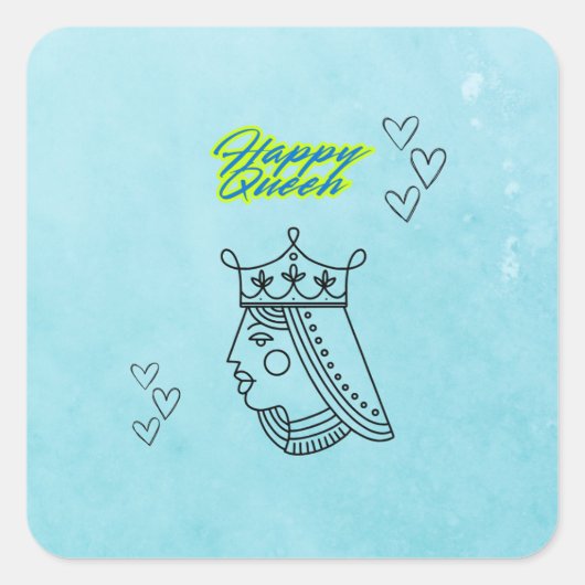 Gute Königin. Quadratischer Aufkleber (Vorderseite)