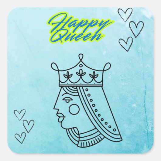 Gute Königin. Quadratischer Aufkleber (Vorderseite)