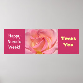 Gute Krankenwoche! Banner Poster Pink Rose Danke