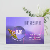 Gute Krankenwoche. Caduceus Karte (Stehend Vorderseite)