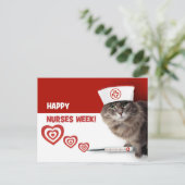 Gute Krankenwoche. Funny Kitty Postkarte (Stehend Vorderseite)