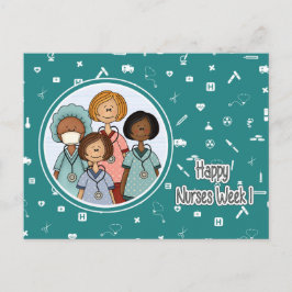 Gute Krankenwoche. Krankenpflegegruppe Postkarte