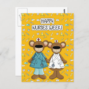 Gute Krankenwoche. Niedliche Teddy Bears Postkarte