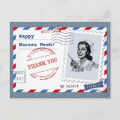 Gute Krankenwoche. Retro Nurse Postkarte (Vorderseite)