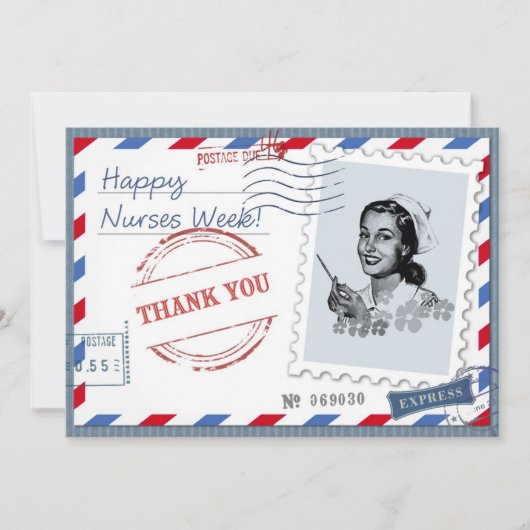 Gute Krankenwoche. Retro Nurve Custom Card Dankeskarte (Vorderseite)