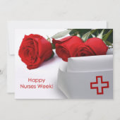 Gute Krankenwoche. Rote Rosen- und Krankenversiche Einladung (Vorderseite)