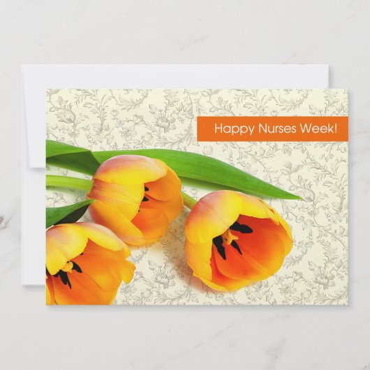 Gute Krankenwoche. Spring Tulips Flat Card Karte (Vorderseite)