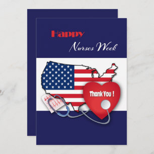 Gute Krankenwoche. USA Patriotic Card Dankeskarte