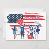 Gute Krankenwoche. USA Patriotic Custom Flachcard Dankeskarte (Vorderseite)