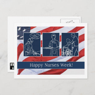 Gute Krankenwoche. USA Patriotic Postkarte