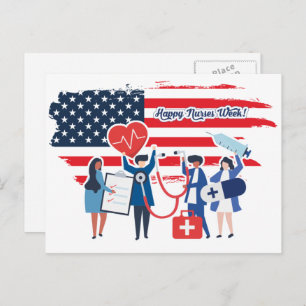 Gute Krankenwoche. USA Patriotic Postkarte