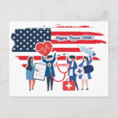 Gute Krankenwoche. USA Patriotic Postkarte (Vorderseite)