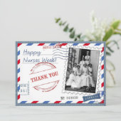 Gute Krankenwoche. Vintage Krankenversicherungskar Dankeskarte (Stehend Vorderseite)