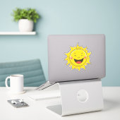 Gute Lachen Sonne Aufkleber (Laptop auf Schreibtisch)