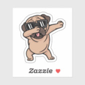 Gute Laune Mops mit Sonnenbrille Dabbing Aufkleber (Blatt)