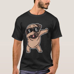 Gute Laune Mops mit Sonnenbrille Dabbing T-Shirt
