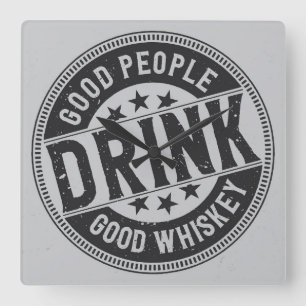 Gute Leute trinken Quadratische Wanduhr