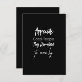 gute Leute zu schätzen, von denen sie schwer komme Dankeskarte (Vorne/Hinten)