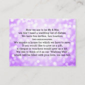 Gute Lila Glitzer-Leuchten Begleitkarte (Rückseite)