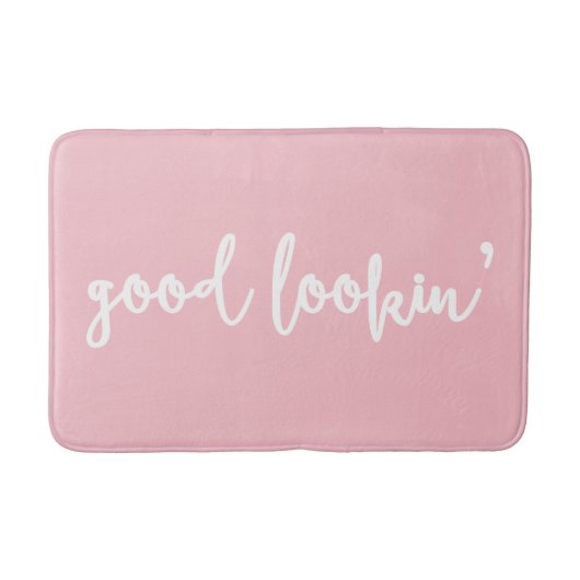 Gute Lookin-Kalligrafie | Light Pink Bath Mat Badematte (Vorderseite)
